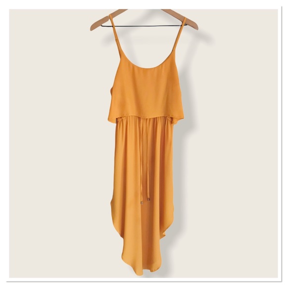 Nerleronian Dresses & Skirts - Nerleronian Sleeveless Midi Dress Golden Yellow Double Side Slit Size XL New